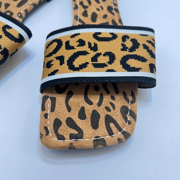 Animal print flat sandals square  womens leopard brown black chicsize US 9 EU 41 - Picture 5 of 7
